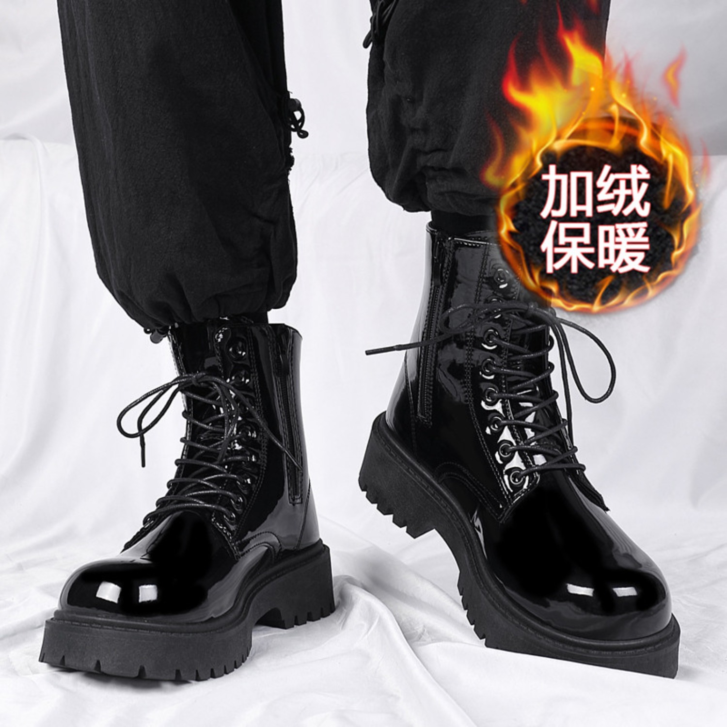 Waterproof Winter Boot - Erkekler için sıcak pelüş yüksek bilekli