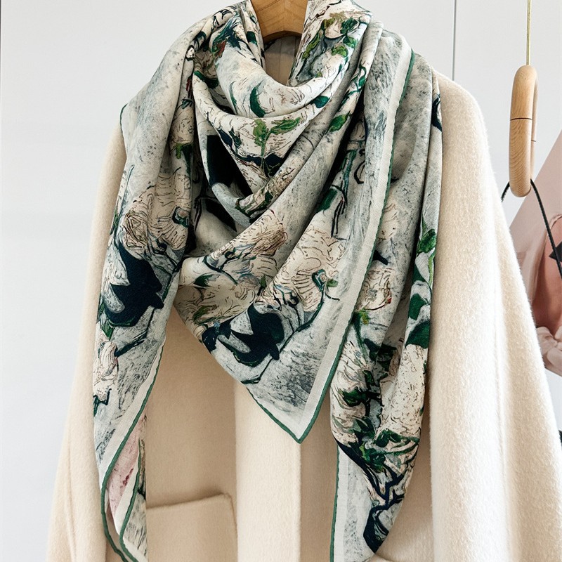 Lüks 135x135cm İpek Yün Eşarp  - Shawl Wrap Winter incelemesi ve fiyatı
